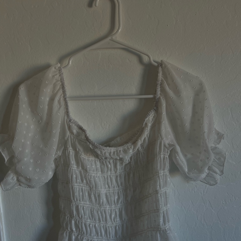 Boohoo White Textured Sheer Sleeve Blouse